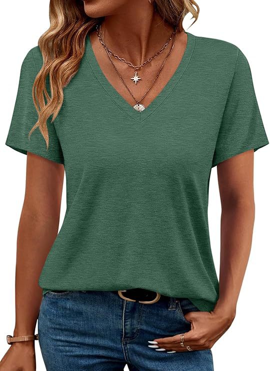 Dam K V-ringad T-shirt i mjuk singeljersey Eva Jonsson-Eva Jonsson