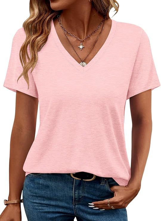 Dam K V-ringad T-shirt i mjuk singeljersey Eva Jonsson-Eva Jonsson