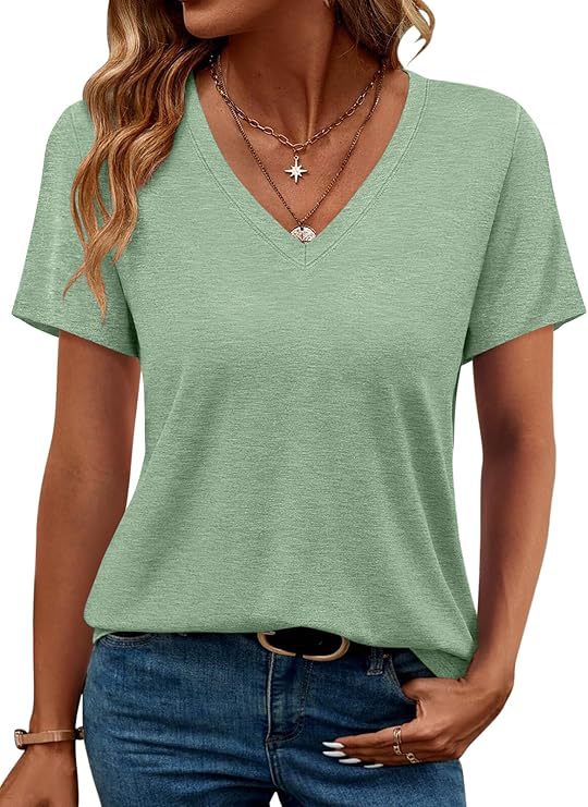 Dam K V-ringad T-shirt i mjuk singeljersey Eva Jonsson-Eva Jonsson