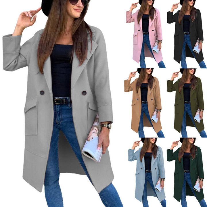 Dam K elegant trenchcoat med dubbel knapprad och praktiska fickor Mirla-Eva Jonsson