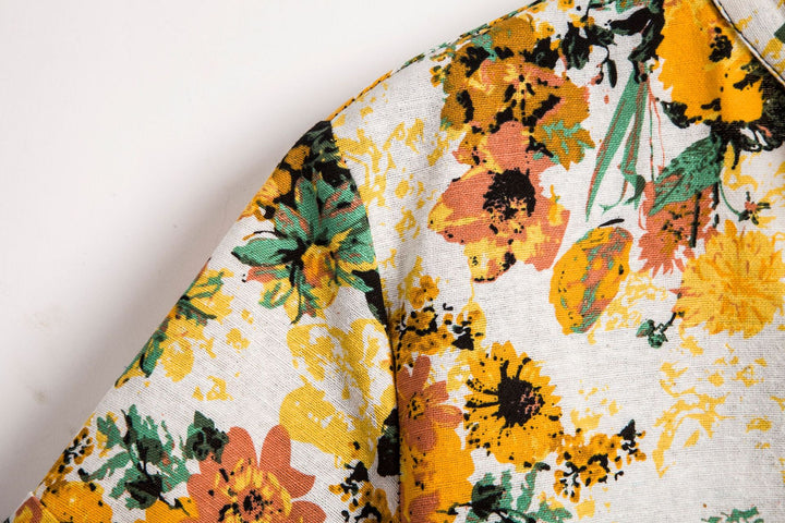 Dam Kortärmad skjorta med blommönster och innovativ ståkrage Mirla-Eva Jonsson