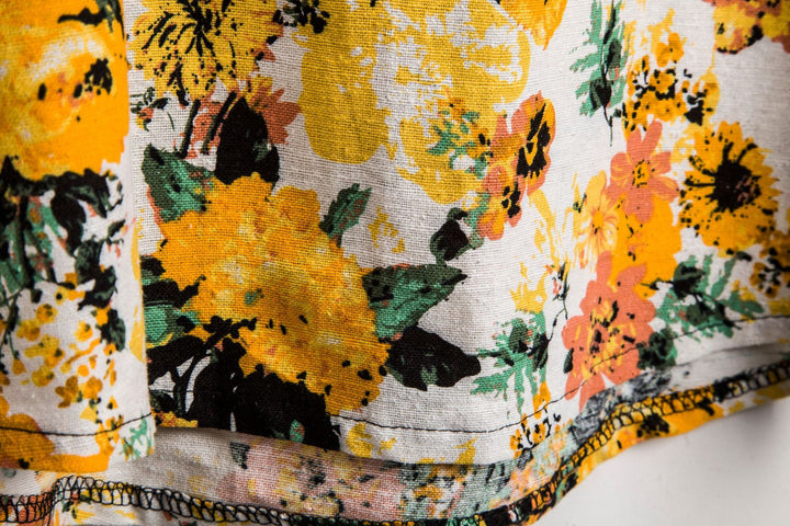 Dam Kortärmad skjorta med blommönster och innovativ ståkrage Mirla-Eva Jonsson