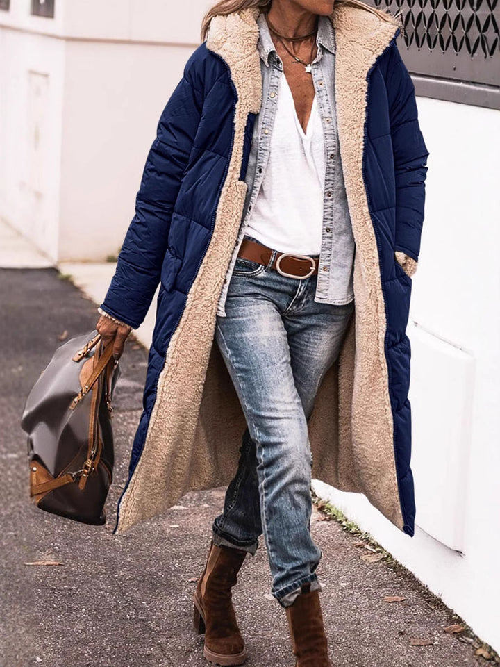 Dam Längre quiltad vinterjacka med mysigt foder Mirla-Eva Jonsson