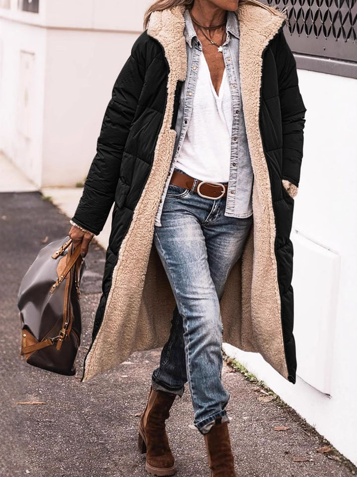Dam Längre quiltad vinterjacka med mysigt foder Mirla-Eva Jonsson