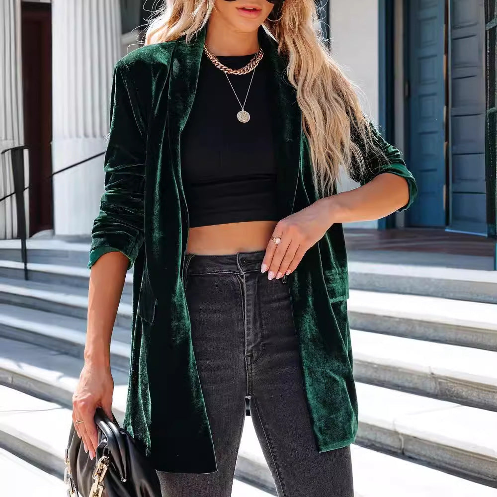 Dam Lässig Longcardigan med Sidofickor och Öppen Skärning Mirla-Eva Jonsson