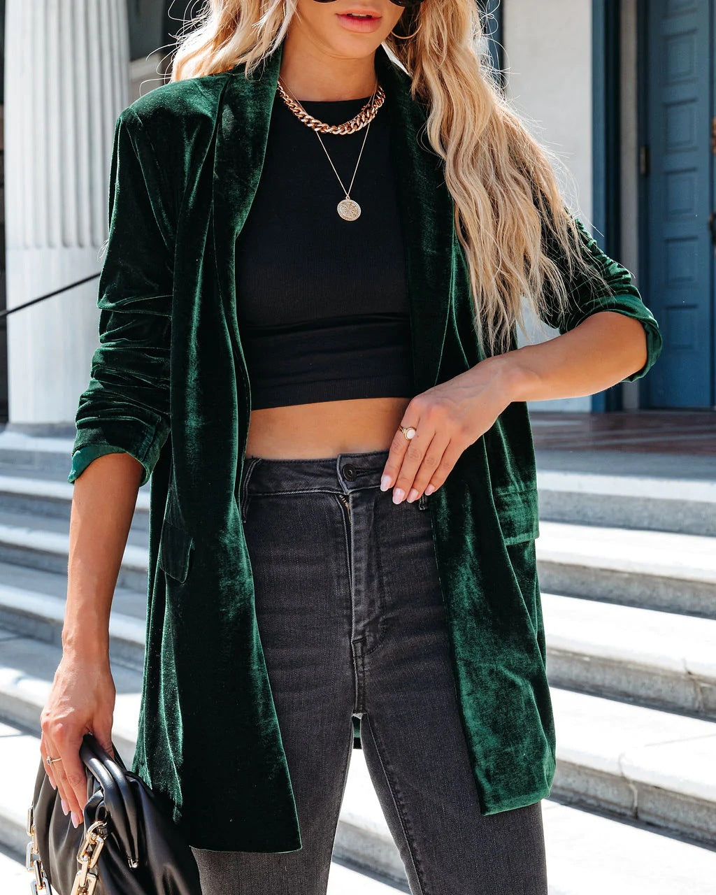 Dam Lässig Longcardigan med Sidofickor och Öppen Skärning Mirla-Eva Jonsson