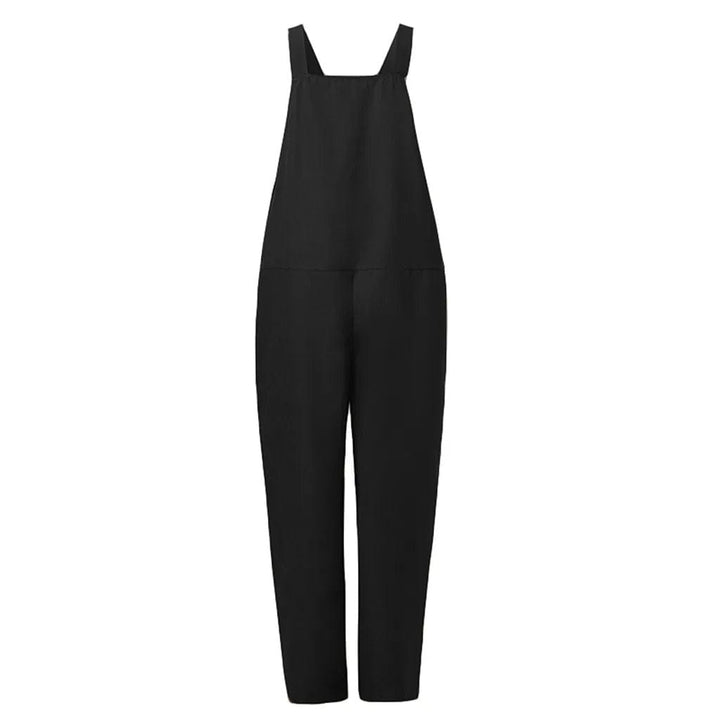 Dam Linne Dungarees med ärmlös Design & Löst Sittande Passform | Eva Jonsson-Eva Jonsson