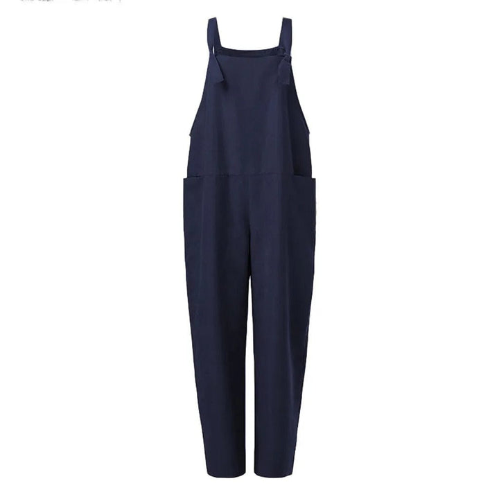 Dam Linne Dungarees med ärmlös Design & Löst Sittande Passform | Eva Jonsson-Eva Jonsson