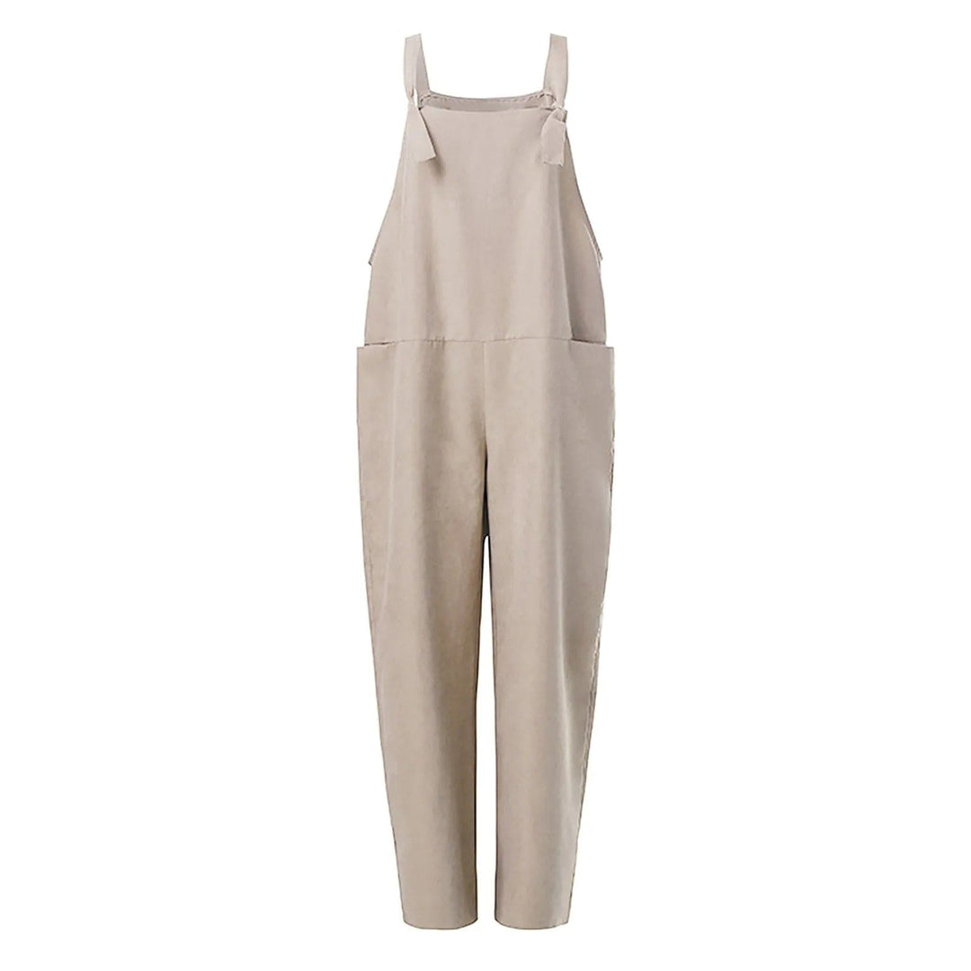 Dam Linne Dungarees med ärmlös Design & Löst Sittande Passform | Eva Jonsson-Eva Jonsson
