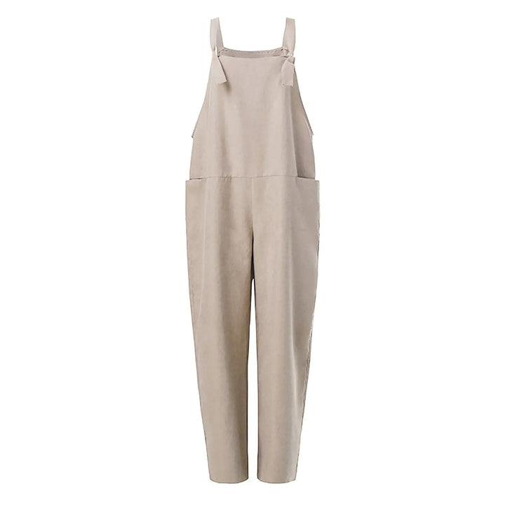 Dam Linne Dungarees med ärmlös Design & Löst Sittande Passform | Eva Jonsson-Eva Jonsson