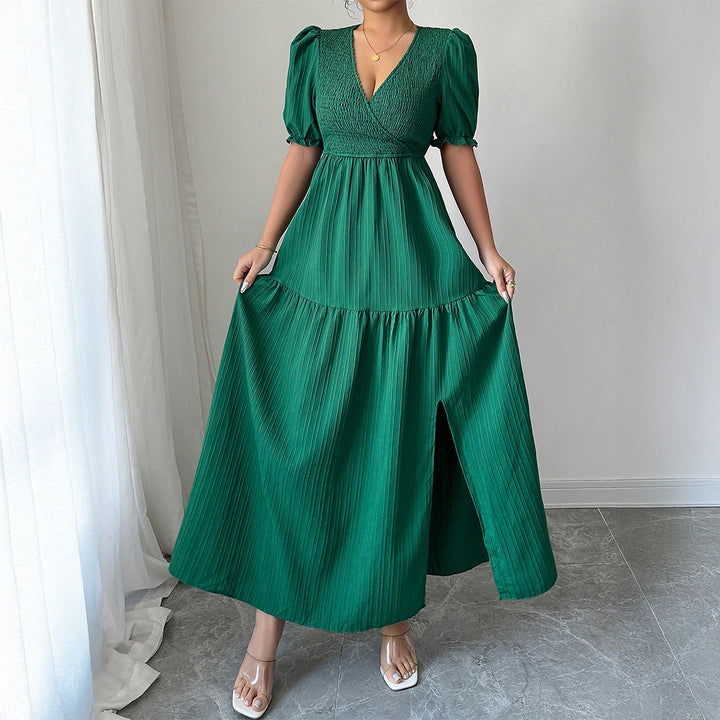 Dam Maxi-byxdress med rynkade ärmar och svängande kjol Mirla-Eva Jonsson