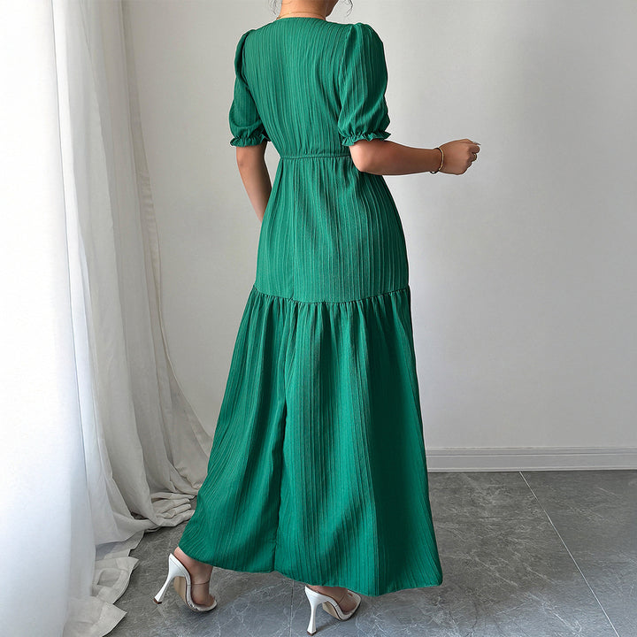 Dam Maxi-byxdress med rynkade ärmar och svängande kjol Mirla-Eva Jonsson