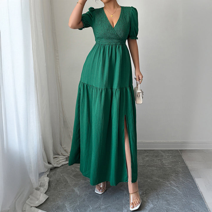 Dam Maxi-byxdress med rynkade ärmar och svängande kjol Mirla-Eva Jonsson