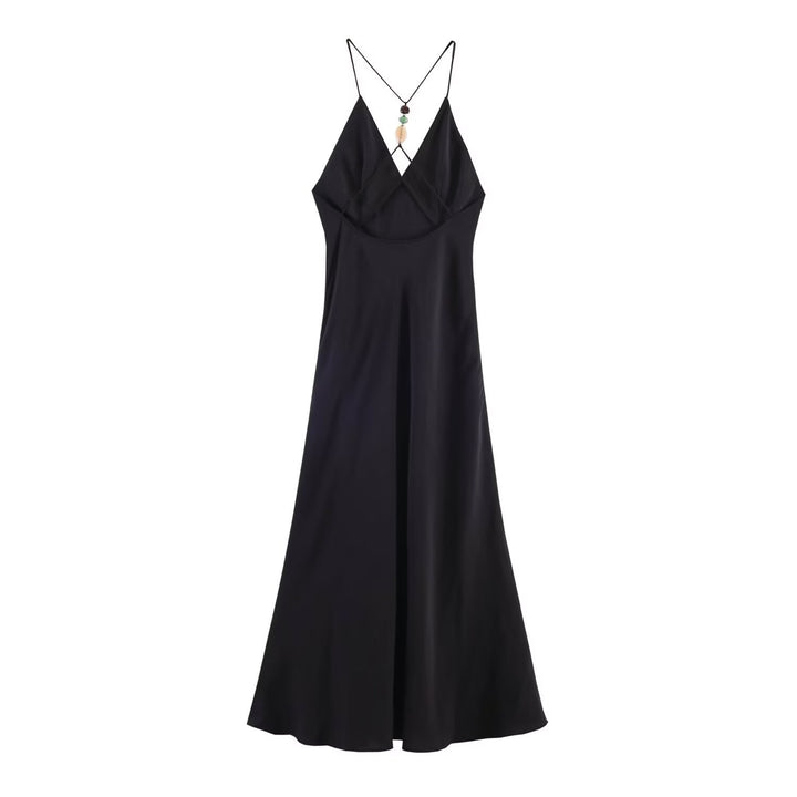 Dam Maxi dress with delicate spaghetti strap design and elegant draping Mirla-Eva Jonsson