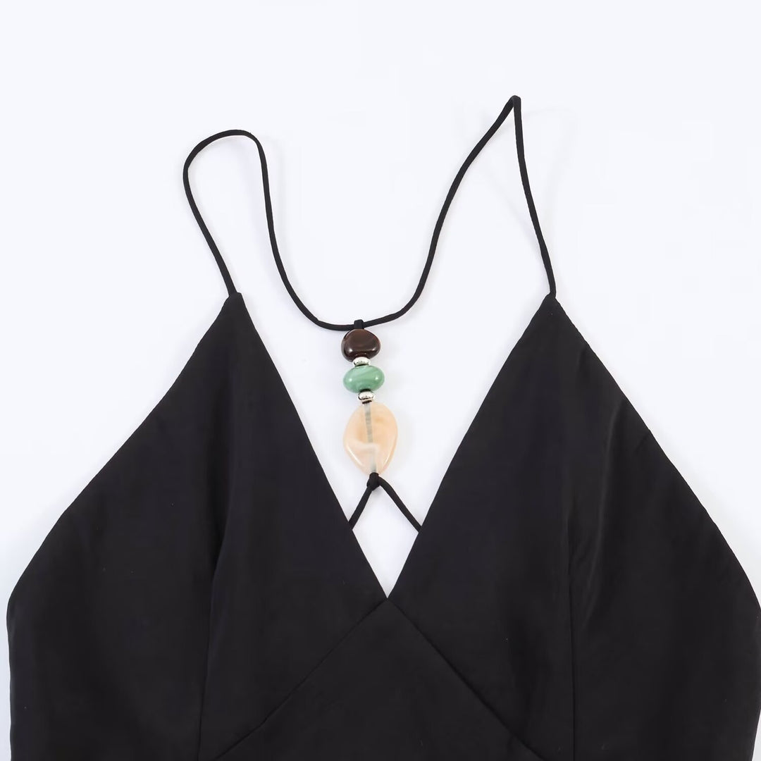 Dam Maxi dress with delicate spaghetti strap design and elegant draping Mirla-Eva Jonsson