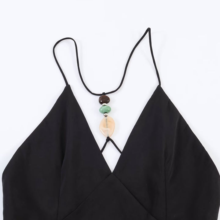 Dam Maxi dress with delicate spaghetti strap design and elegant draping Mirla-Eva Jonsson