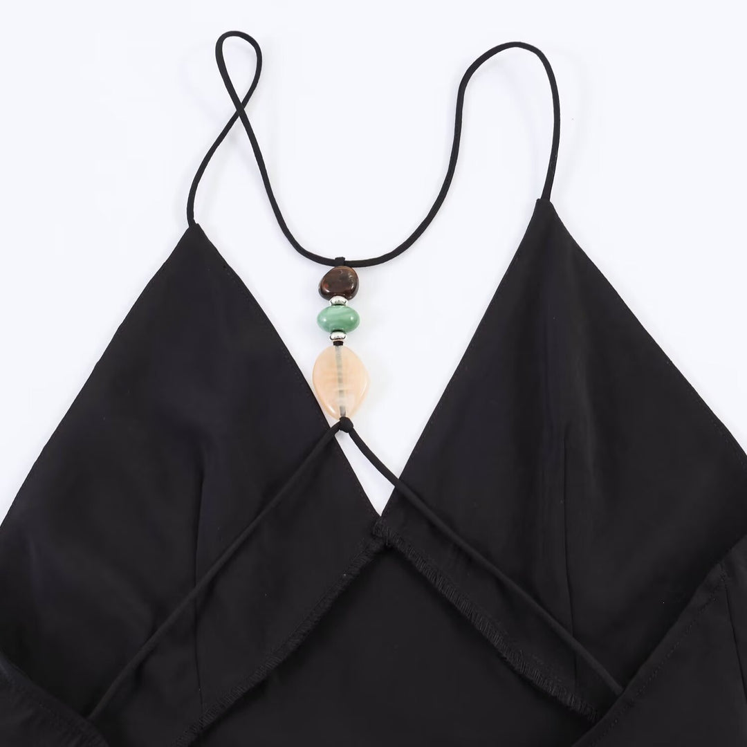 Dam Maxi dress with delicate spaghetti strap design and elegant draping Mirla-Eva Jonsson