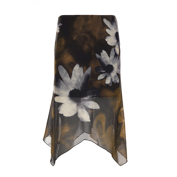 Dam Midi-kjol med blommigt chiffondesign Mirla-Eva Jonsson