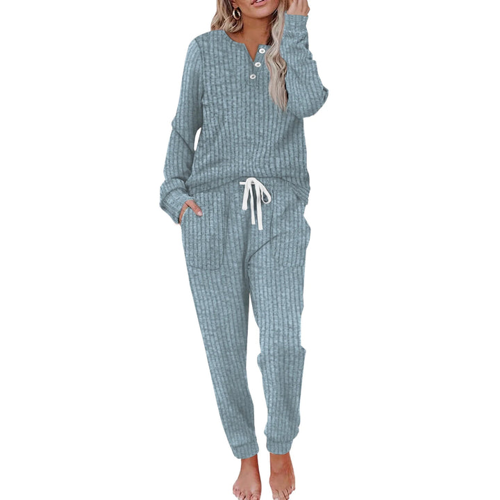 Dam Mjuk Loungewear-set med Knäppning & Praktiska Fickor | Mirla-Eva Jonsson