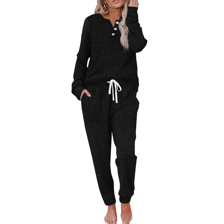 Dam Mjuk Loungewear-set med Knäppning & Praktiska Fickor | Mirla-Eva Jonsson