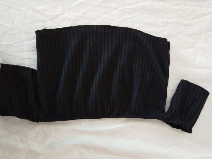 Dam Off-Shoulder Crop-Top i ribbstickning Eva Jonsson-Eva Jonsson