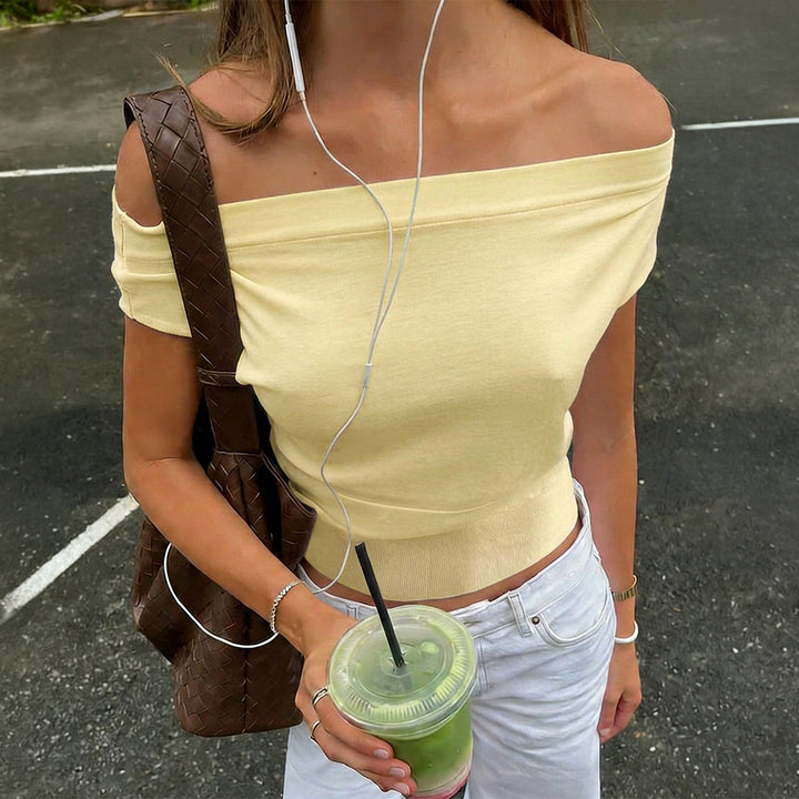 Dam Off-Shoulder Crop-Top med figurnära skärning Mirla-Eva Jonsson