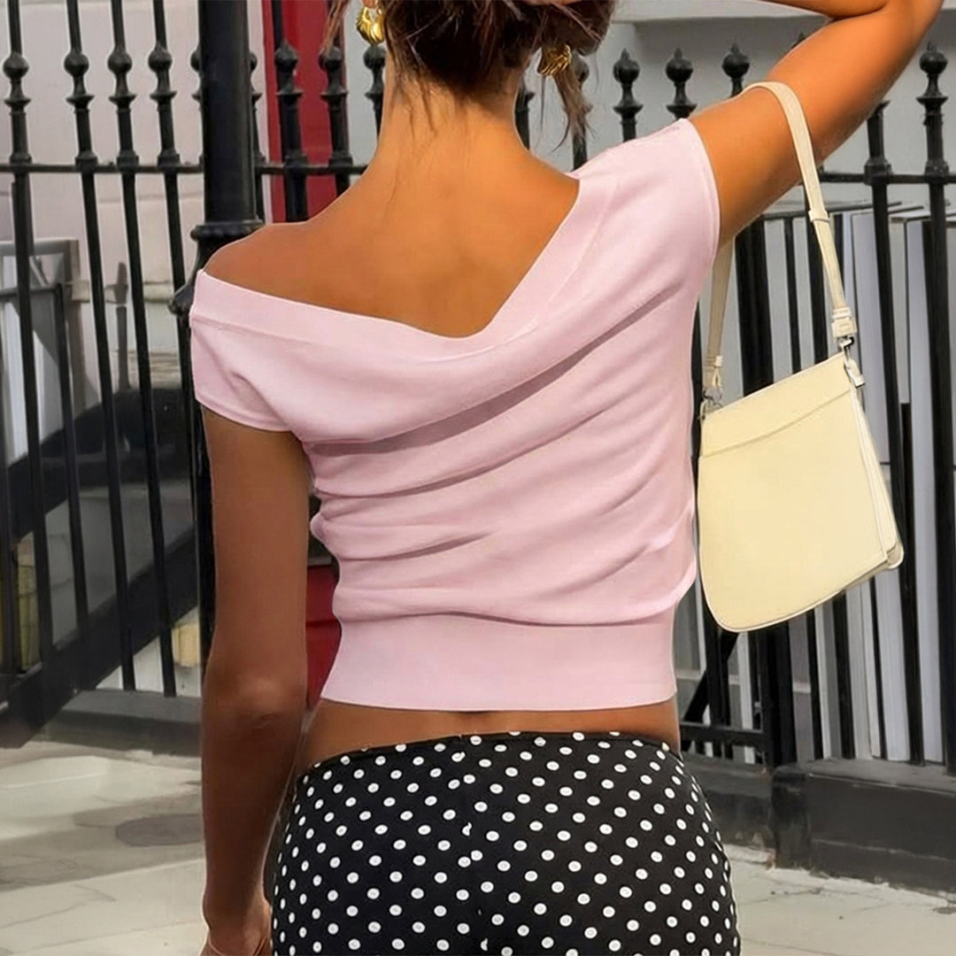 Dam Off-Shoulder Crop-Top med figurnära skärning Mirla-Eva Jonsson