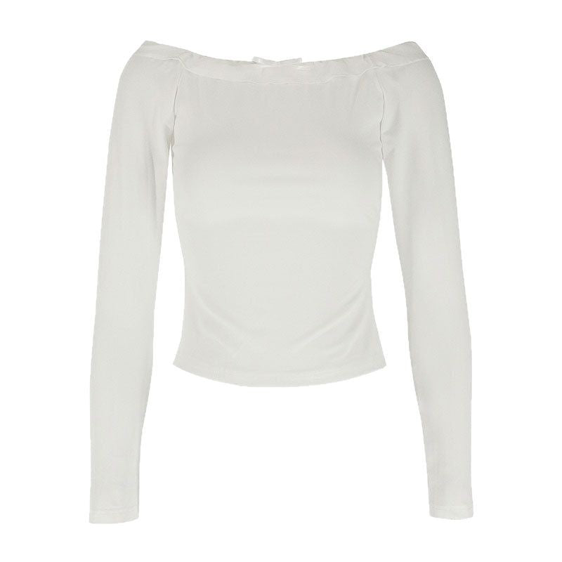 Dam Off-Shoulder Långärmad topp med mjuka volangdetaljer Mirla-Eva Jonsson
