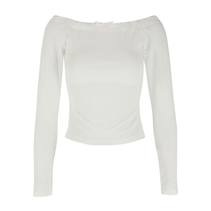Dam Off-Shoulder Långärmad topp med mjuka volangdetaljer Mirla-Eva Jonsson