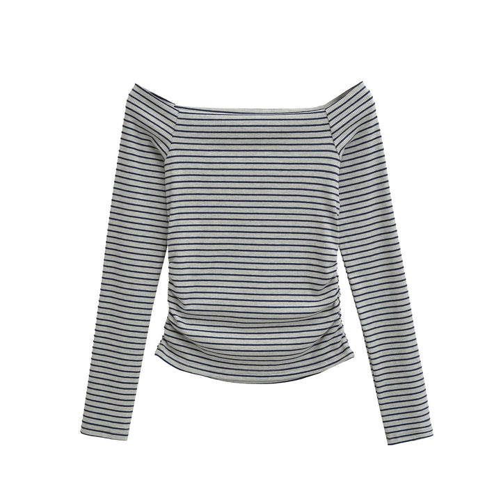 Dam Off-Shoulder Långärmad topp med rynkor Mirla-Eva Jonsson