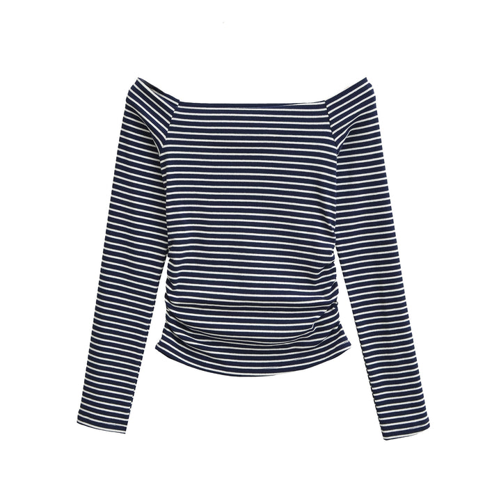 Dam Off-Shoulder Långärmad topp med rynkor Mirla-Eva Jonsson