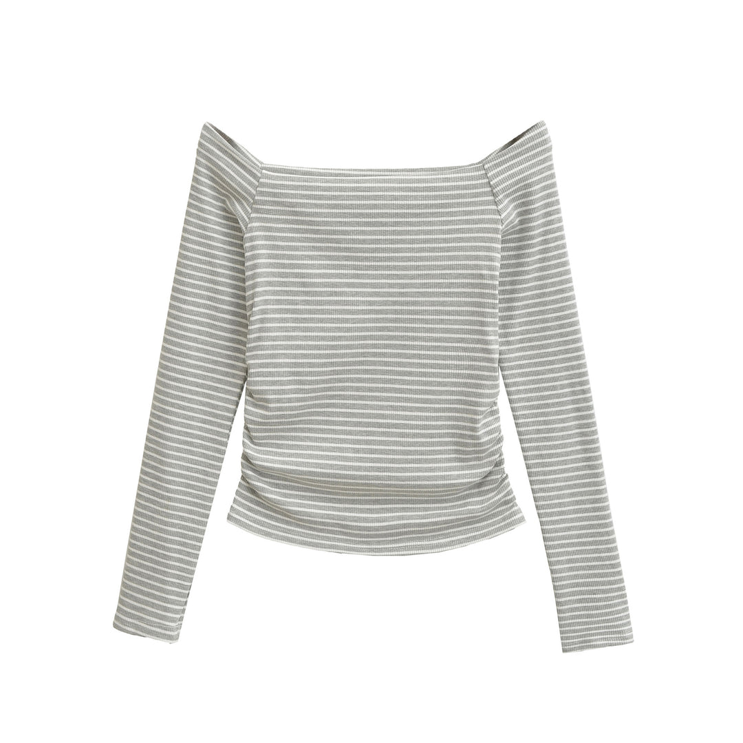 Dam Off-Shoulder Långärmad topp med rynkor Mirla-Eva Jonsson