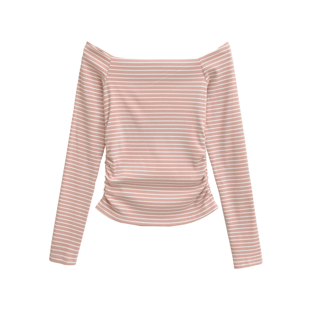 Dam Off-Shoulder Långärmad topp med rynkor Mirla-Eva Jonsson