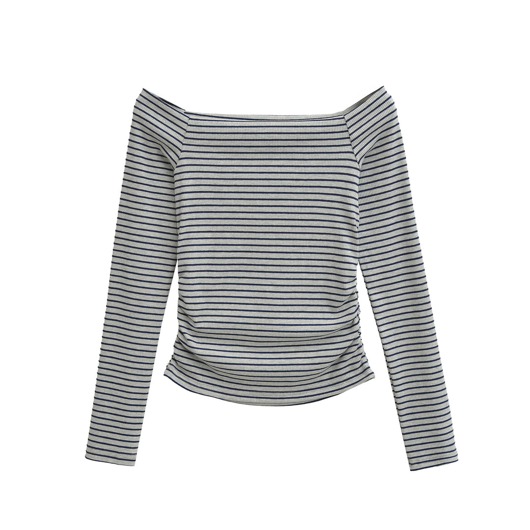 Dam Off-Shoulder Långärmad topp med rynkor Mirla-Eva Jonsson
