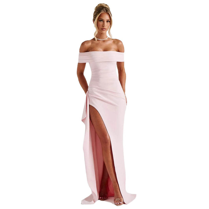Dam Off-Shoulder Maxikjol med elegant slits och figursydd passform Mirla-Eva Jonsson