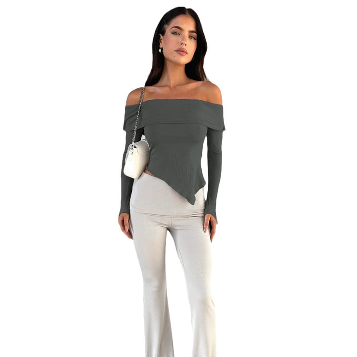 Dam Off-Shoulder Shirt med eleganta trumpetärmar Mirla-Eva Jonsson