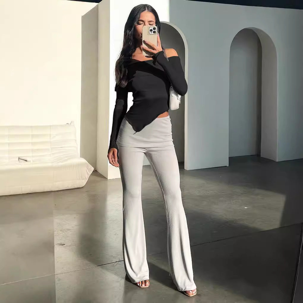 Dam Off-Shoulder Shirt med eleganta trumpetärmar Mirla-Eva Jonsson