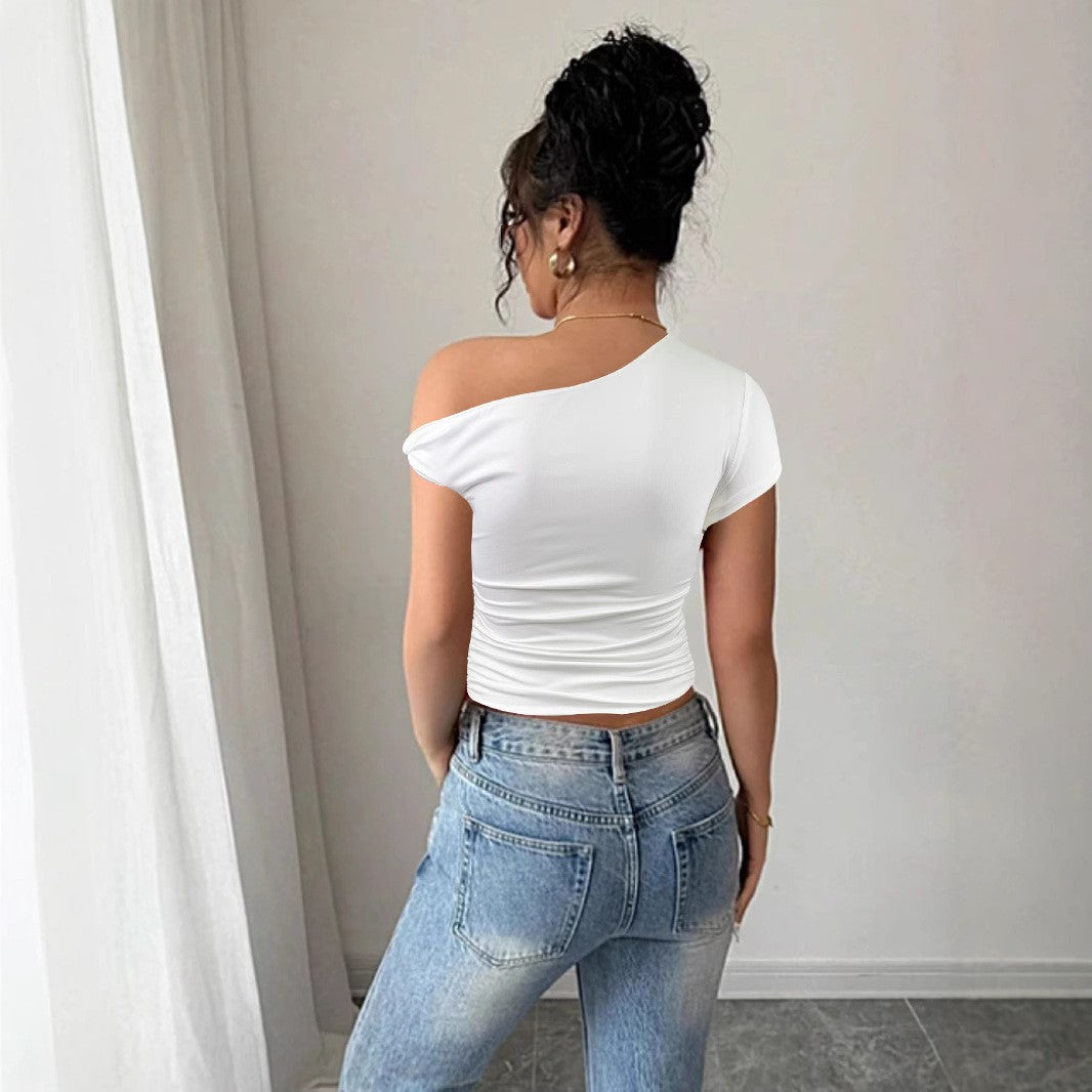 Dam Off-Shoulder Shirt med rynkning och figurskärning Mirla-Eva Jonsson