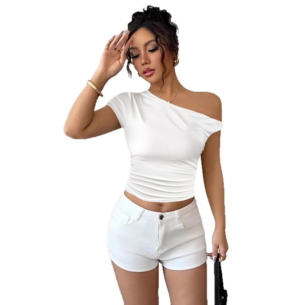 Dam Off-Shoulder Shirt med rynkning och figurskärning Mirla-Eva Jonsson