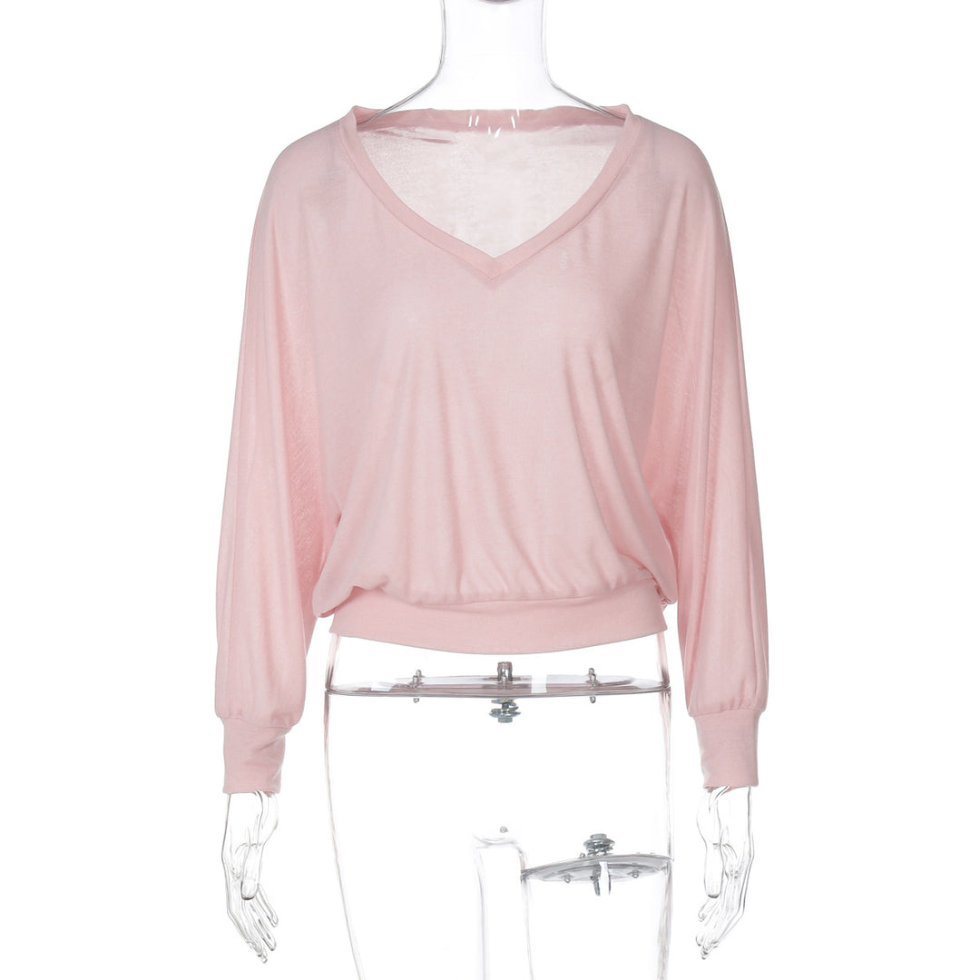 Dam Oversize T-shirt med djup V-ringning Mirla-Eva Jonsson