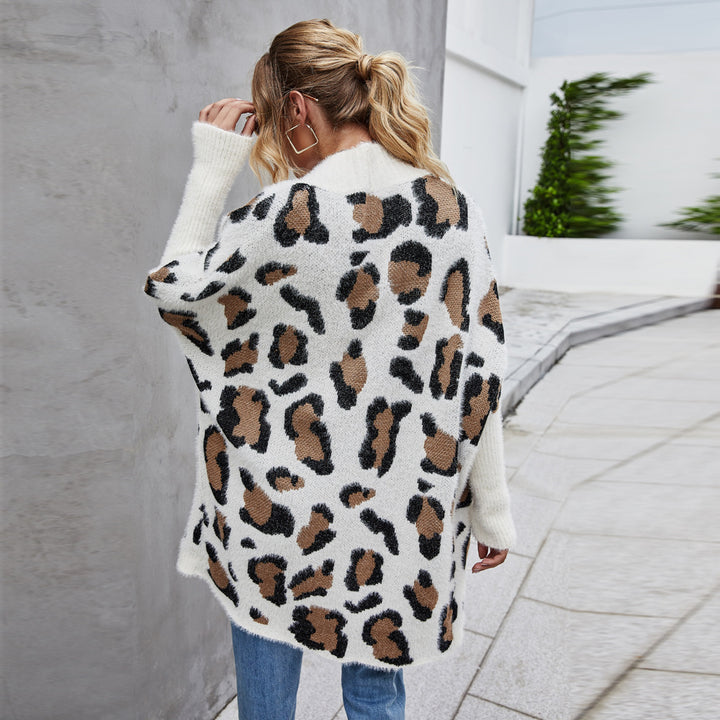 Dam Oversized Cardigan med leopardmönster Mirla-Eva Jonsson