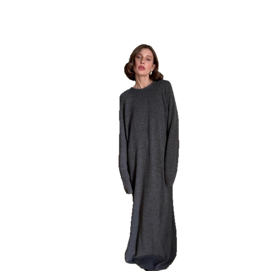 Dam Oversized Stickad Klänning med Löst Passform och Högkvalitets Material Mirla-Eva Jonsson