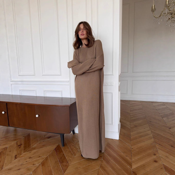 Dam Oversized Stickad Klänning med Löst Passform och Högkvalitets Material Mirla-Eva Jonsson