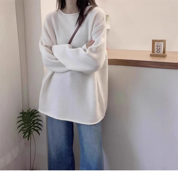 Dam Oversized Stickad Tröja med Avslappnad Passform och Hög Krage Mirla-Eva Jonsson