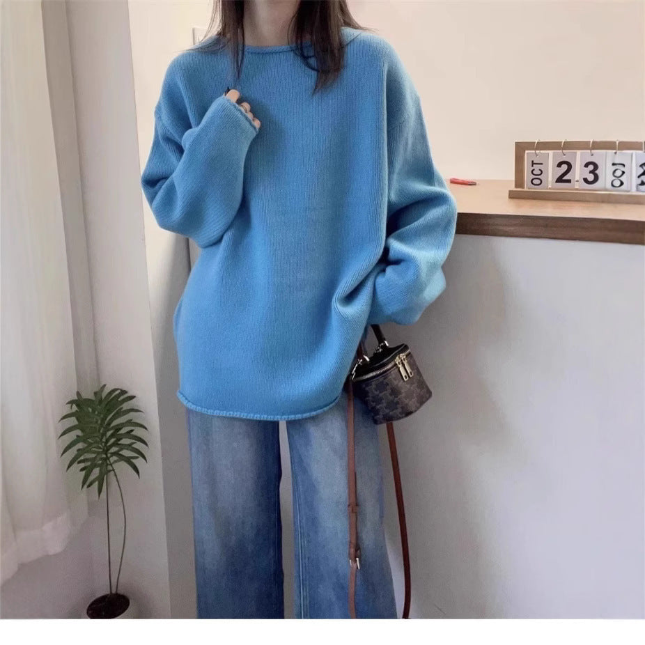 Dam Oversized Stickad Tröja med Avslappnad Passform och Hög Krage Mirla-Eva Jonsson