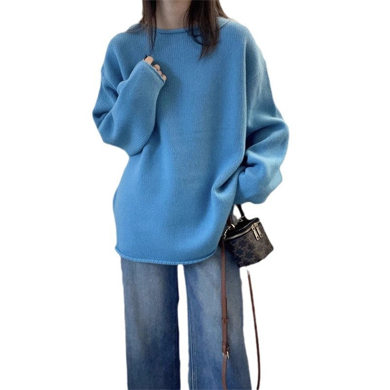 Dam Oversized Stickad Tröja med Avslappnad Passform och Hög Krage Mirla-Eva Jonsson