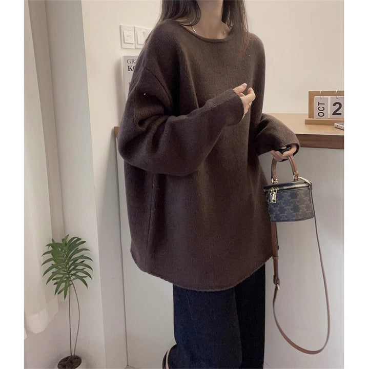 Dam Oversized Stickad Tröja med Avslappnad Passform och Hög Krage Mirla-Eva Jonsson