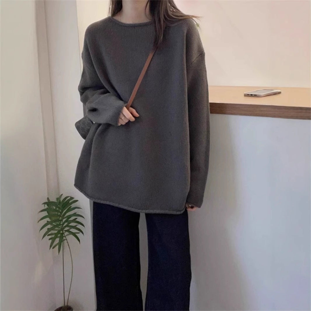 Dam Oversized Stickad Tröja med Avslappnad Passform och Hög Krage Mirla-Eva Jonsson