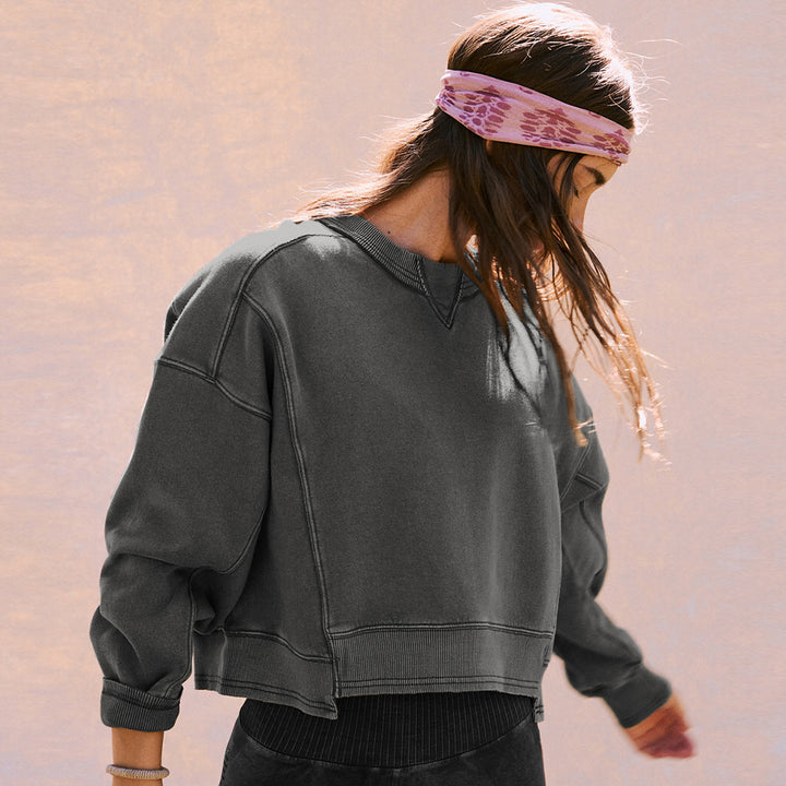 Dam Oversized Sweatshirt med rundad fåll Mirla-Eva Jonsson