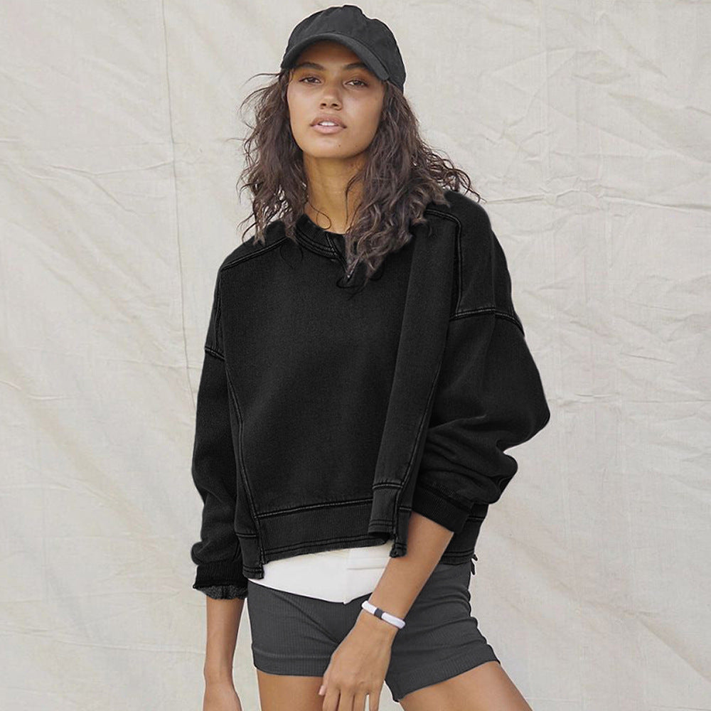 Dam Oversized Sweatshirt med rundad fåll Mirla-Eva Jonsson